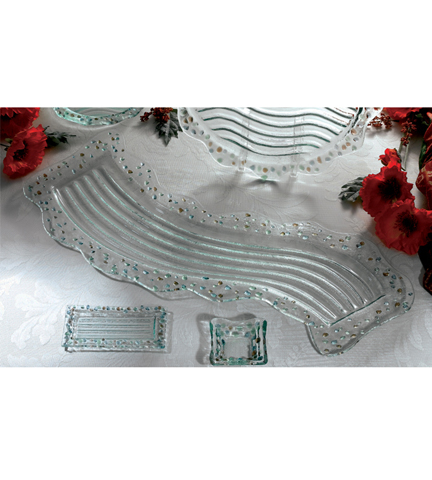 Pebbles Collection Wave Tray 24"L x 7"W